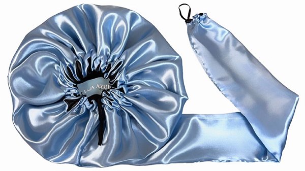 Touca Difusora Secadora Dupla Face Premium Azul Bebê e Preto