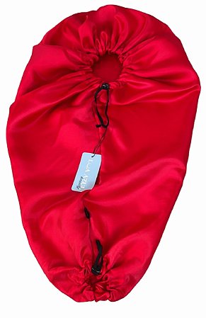 Touca de Cetim Alongada Anti Encolhimento - Simples - Vermelho