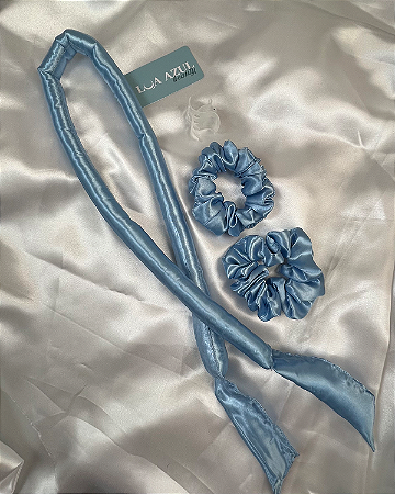 Modelador de Cachos Slim  - Cachos Sem Calor e sem Danos Cor: Azul Bebê