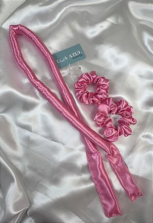Modelador de Cachos Slim  - Cachos Sem Calor e sem Danos Cor: Rosa Chiclete