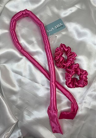 Modelador de Cachos Slim  - Cachos Sem Calor e sem Danos Cor: Rosa Pink