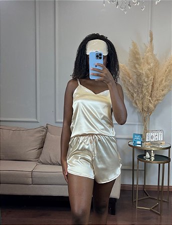 Pijama em Cetim - Mariah Pérola