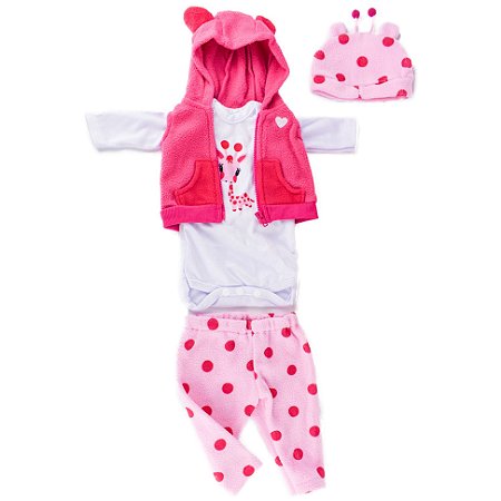 Conjunto de Roupa Bebê Reborn Girafinha