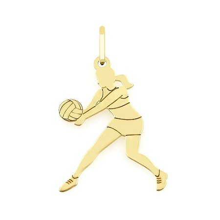 Pingente Jogadora de Vôlei em Ouro 18K