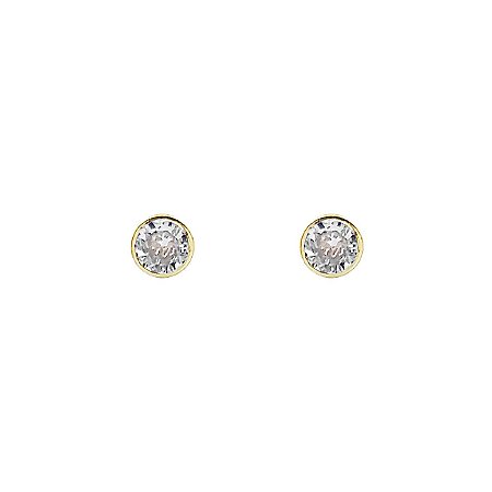 Brinco Ponto de luz de Zircônias 3,2mm em Ouro 18k