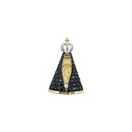 Pingente Nossa Senhora Aparecida  em Ouro 18K Média