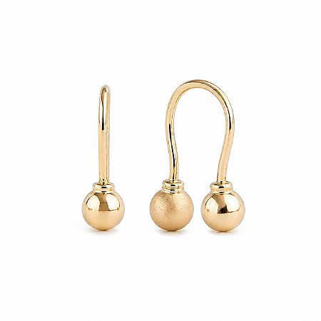 Brinco Anzol 14mm Ouro 18k-Teen ou adulto
