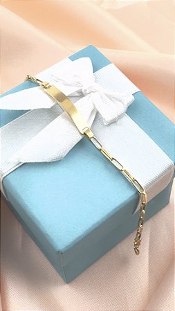 Pulseira Chapinha em Ouro 18k Malha Cartier