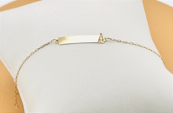 Pulseira Chapinha em Ouro 18k Aparecida