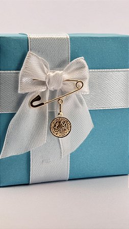 Alfinete ouro 18k São Bento