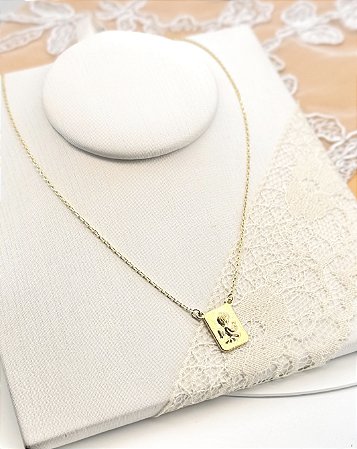 Corrente com Pingente Anjo Guarda em ouro 18k-Reforçado