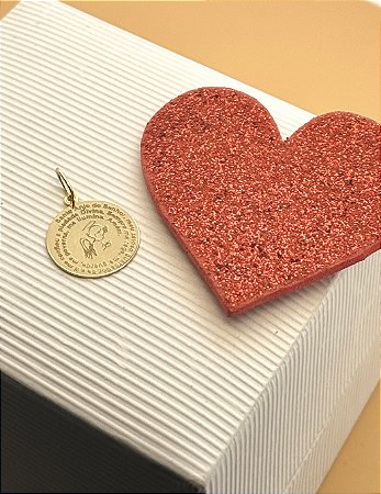 Pingente Oração Santo Anjo em Ouro 18k