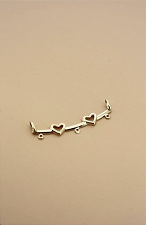 Canga em Ouro 18k 3 Filhos Corações
