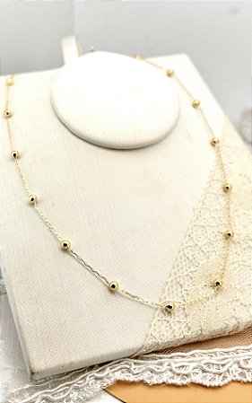 Gargantilha Bolinha em Ouro 18k