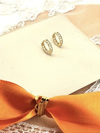 Argola de Trava em Ouro 18k com Zircônia