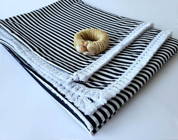 toalha de mesa azul e branco retangular 140 x220