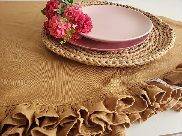 Toalha de mesa redonda visco linho 160 cm