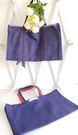 Ecobag jeans  medida 46 X 36 cm. Bolsa retornável.