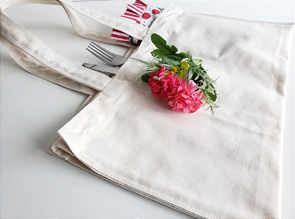 Ecobag bolsa   tecido  algodão  grosso 44 X 36 cm