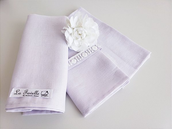 Kit guardanapos cambraia de linho  12 lugares 42 x 42 cm