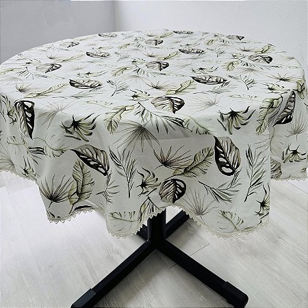 Toalha de mesa redonda 140 cm algodão