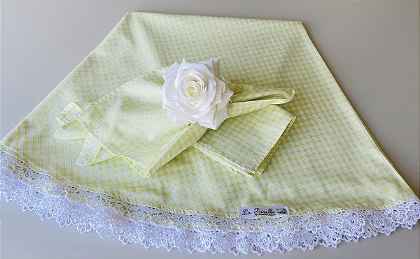 Toalha de mesa redonda xadrez 150 cm