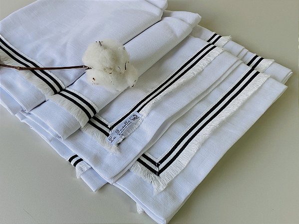 toalha de linho misto branco retangular 210 x 145 cm
