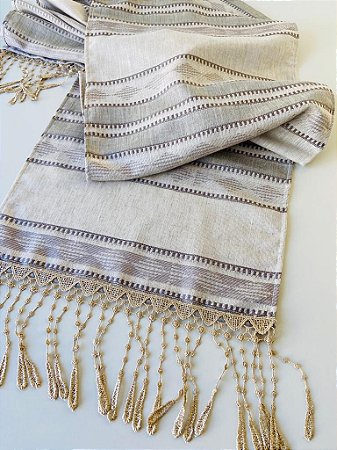 caminho de mesa linho com renda