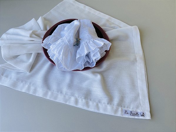 Caminho de mesa linho misto branco
