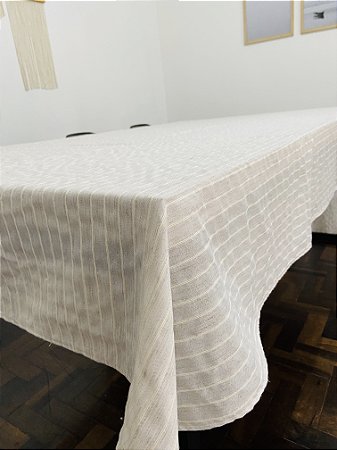 Toalha mesa retangular bege