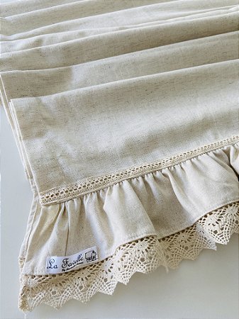 Caminho mesa linho misto bege grande