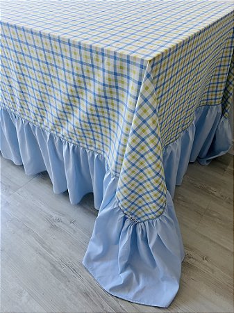 Toalha de mesa xadrez  festa aniversário 490 x 220 cm