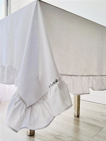 Toalha de mesa branca grande 460 x 170 Cm