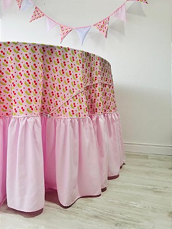 toalha de mesa redonda  festa cereja 286 cm