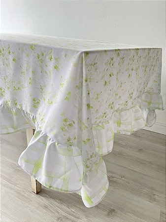 Toalha de mesa tecido Oxford babados