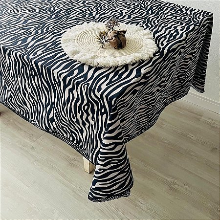 toalha de mesa retangular estampada