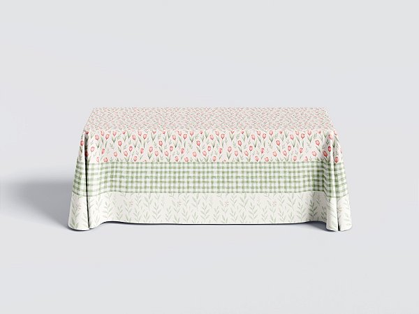 Toalha mesa  3 babados