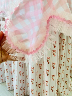 Toalha mesa festa aniversário xadrez cor de rosa 310 x 150 cm