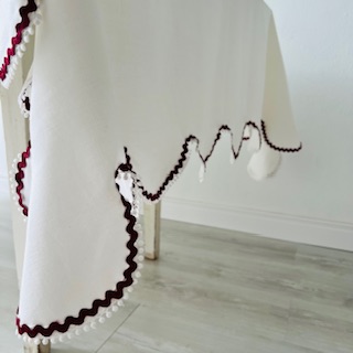 Toalha de mesa sobrepor branca 390 x 150 cm