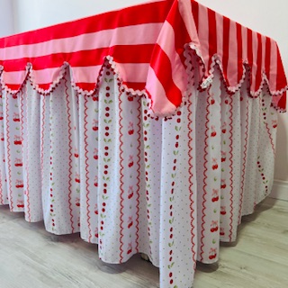 Toalha mesa festa aniversário cereja 180 x76 x75 cm