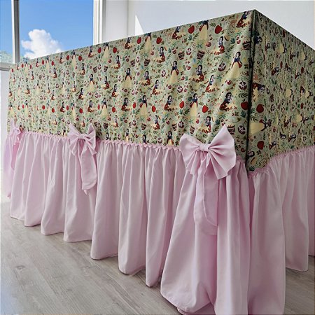 Toalha de Mesa Branca de Neve com Babados 460 x 240 cm