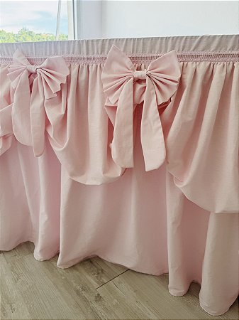 Toalha de Mesa Festa Aniversário Laços Rosa