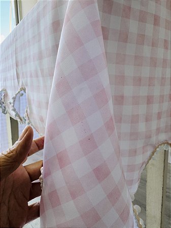 Toalha de Mesa Xadrez Rosa 260x150 cm
