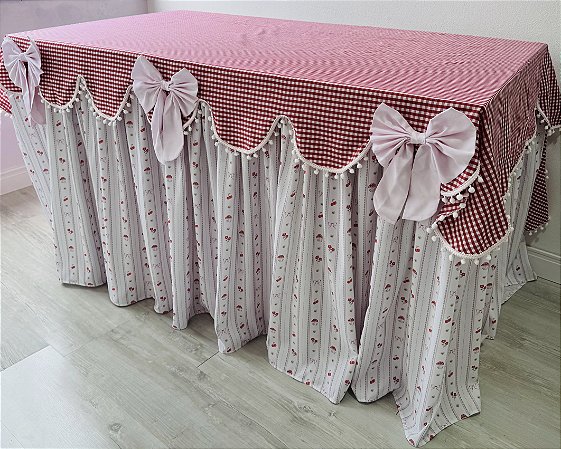 Toalha de Mesa Xadrez Festa Aniversário 220x 90 x 80 cm