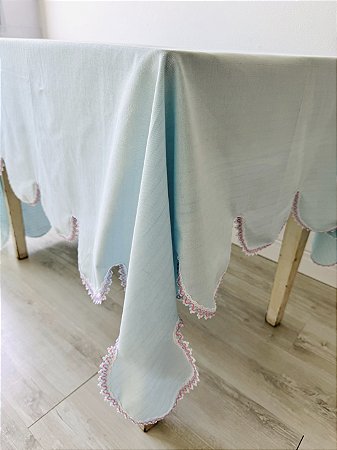 Toalha de Mesa Sobrepor Verde Água 200x150