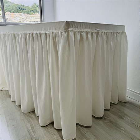 Toalha de mesa babado longo 200 x 80 x 80 cm