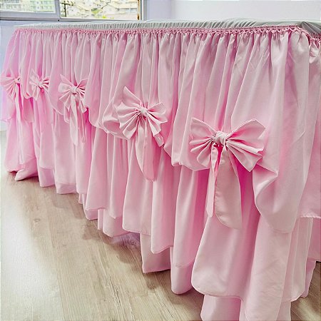 toalha mesa festa cor de rosa saia de mesa 200 x 70 x 74 cm