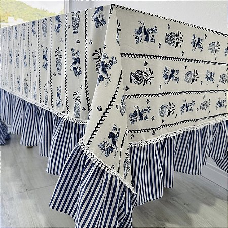 Toalha de mesa com renda 400 x 170 cm