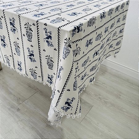 Toalha de mesa com renda 340 x 140 cm
