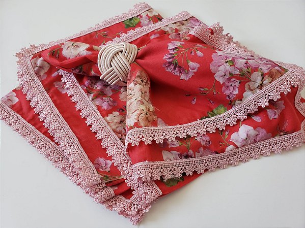 Guardanapo de tecido Floral Hortência .Compre 8 Leve 9